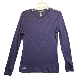 LRL Lauren Jeans Co Ralph Lauren Knit Sweater Womens M Navy Blue Pullover